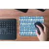 Ruitpatroon - Blauw - Crème muismat rubber klein 262 -toetsenbord