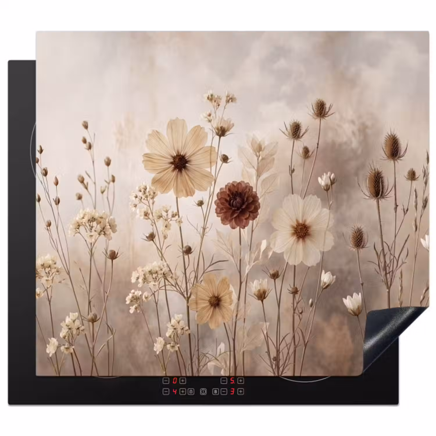 Inductie beschermer - Wilde bloemen - Botanisch - Vintage - Natuur - Rustiek