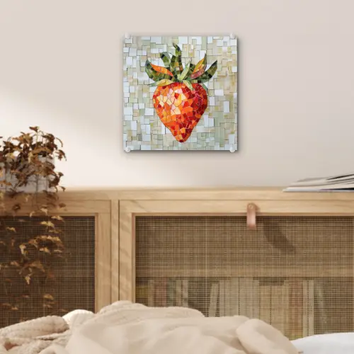 Aardbei - Rood - Mozaïek - Fruit plexiglas 5mm klein -sfeer4