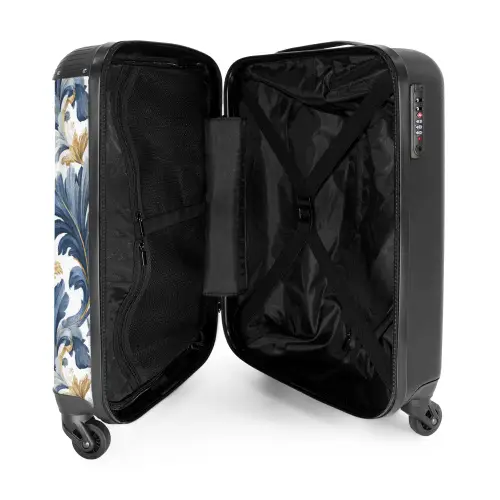 Barok bladeren goud bruin NBS - Handbagage koffer - Volwassenen Unisex middel -binnenkant