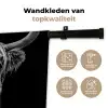 Schotse Hooglander - Horens - Zwart - Wit - Koe - Wild - Dieren Wandkleed katoen klein -sfeer2