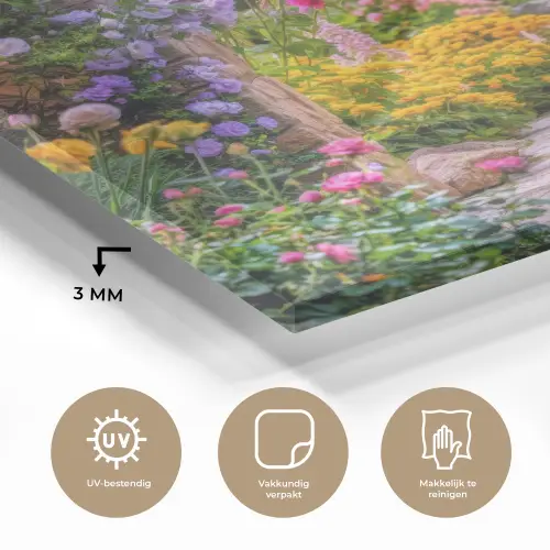 Doorkijk - Bloemen - Pad - Natuur plexiglas 5mm klein -sfeer2