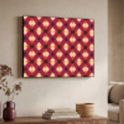 Retro - Patroon - Kleurrijk Textielframe zwart klein 947 -sfeer3