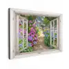 Uitzicht op Bloementuin Tuinposter op houten frame 2 cm dik klein -3d