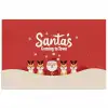 Illustratie - Kerstman - Rendieren - Rood poster papier klein -3d