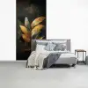 Gouden Bladcompositie – Botanische Luxe fotobehang vinyl groot -slaapkamer