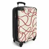 Donkerrode lijnen op beige achtergrond NBS - Handbagage koffer - Volwassenen Unisex middel -productfoto_3d