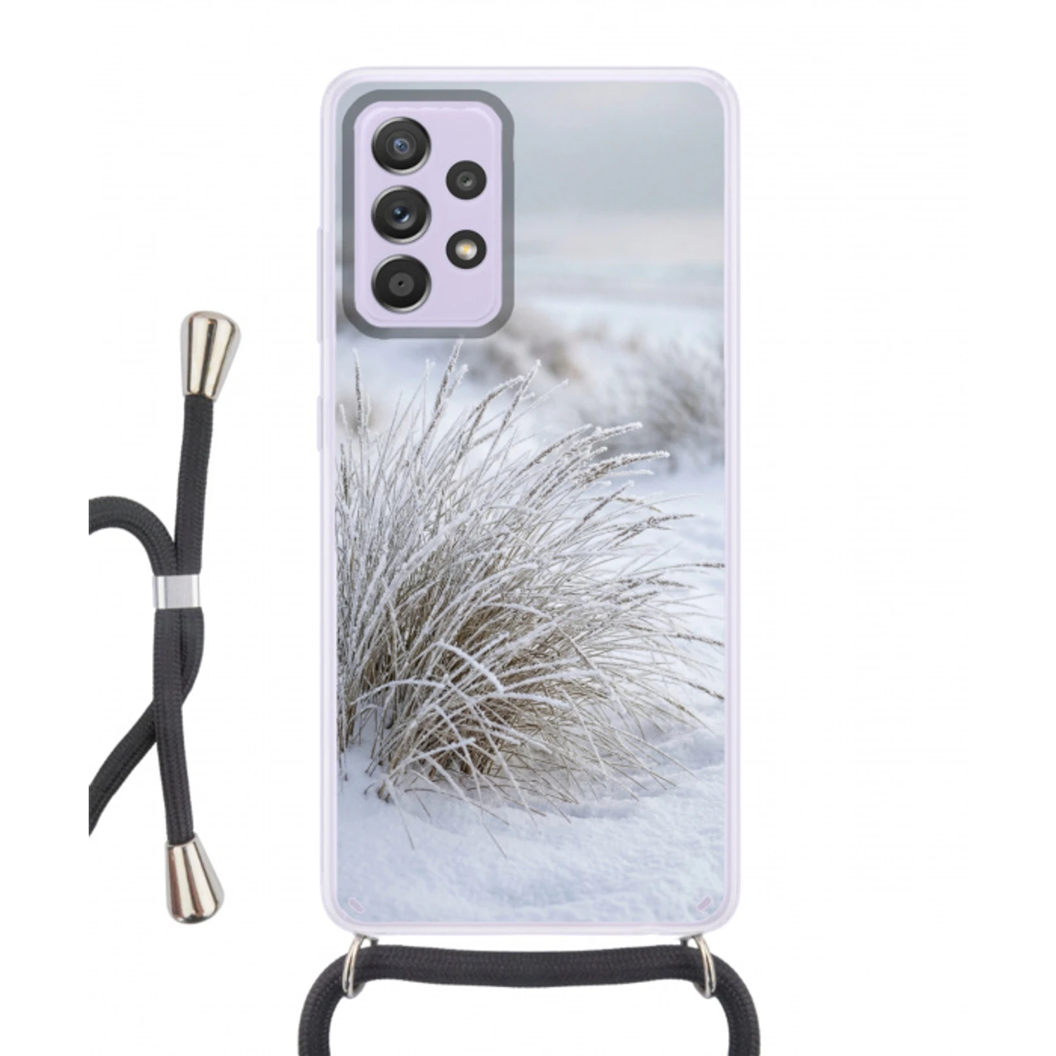 Duinen - Sneeuw - Strand - Winter - Serene Hoesje Samsung Galaxy A52 5G met koord klein -3d