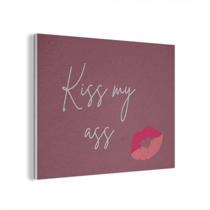 Kiss my ass - Lip - Bordeaux PET vilt klein -3d