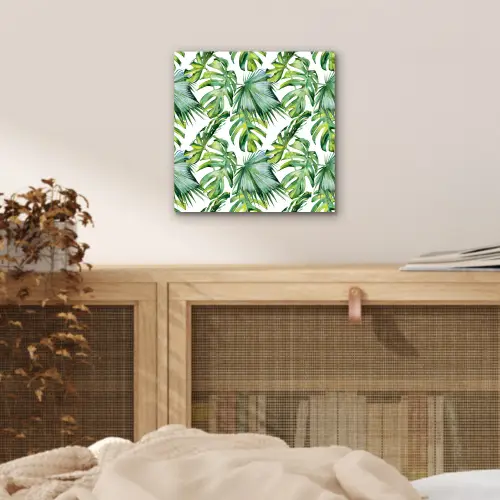 Bohemian - Bladeren - Bloemen - Tropisch aluminium wit klein -sfeer3