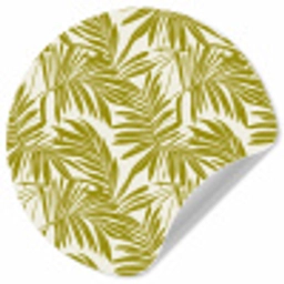 Palmblad - Patroon - Groen Wandcirkel behangsticker klein 186 -3d