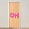Tekst - Strepen - Roze deurposter klein -3d_beige
