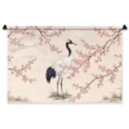 Aziatisch - Kraanvogel - Beige Wandkleed katoen middel -zz3d