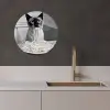 Kat - Siamees - Zwart Wit - Schattig - Dieren KitchenYeah - Keuken - Wandcirkel Forex klein -sfeer1