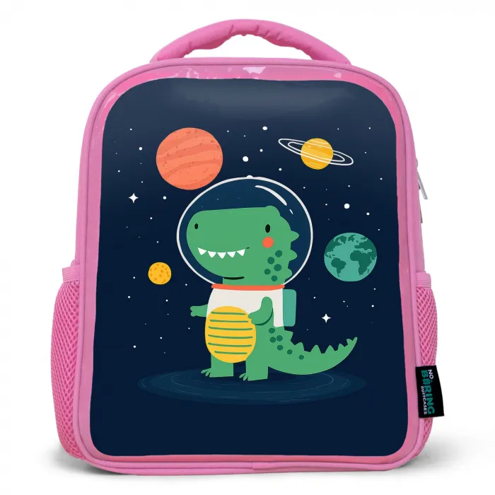 Dino - Ruimtepak - Planeten Kinderrugzak - Roze middel -3d