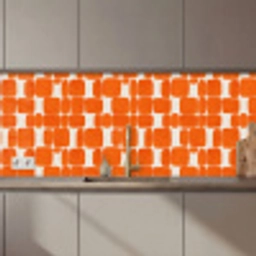 Patroon - Retro - Oranje keuken achterwand 2 middel 871 zz_3dshopping