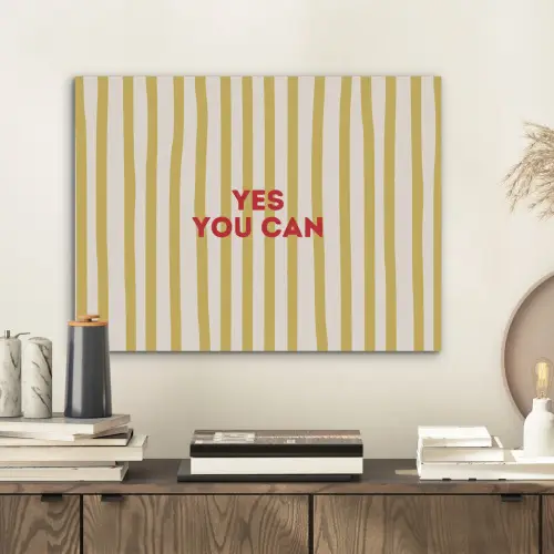 Strepen - Abstract - Yes you can - Rood PET vilt klein -sfeer1