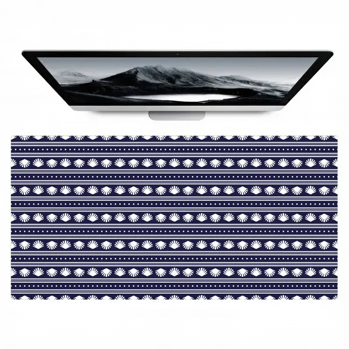 Schelp - Nautisch - Blauw - Wit Muismat XXL klein 681 -zzz3d