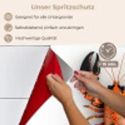 Kreeft - Zwart - Oranje - Wit - Uniek keuken achterwand spatscherm klein -spatscherm_DE