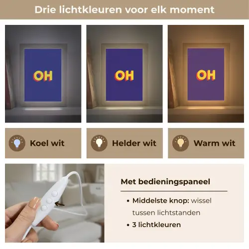 Blauw - Geel - OH - Schaduw Light Box met kabel (Tafellamp) klein -USP_lichtkleurNL