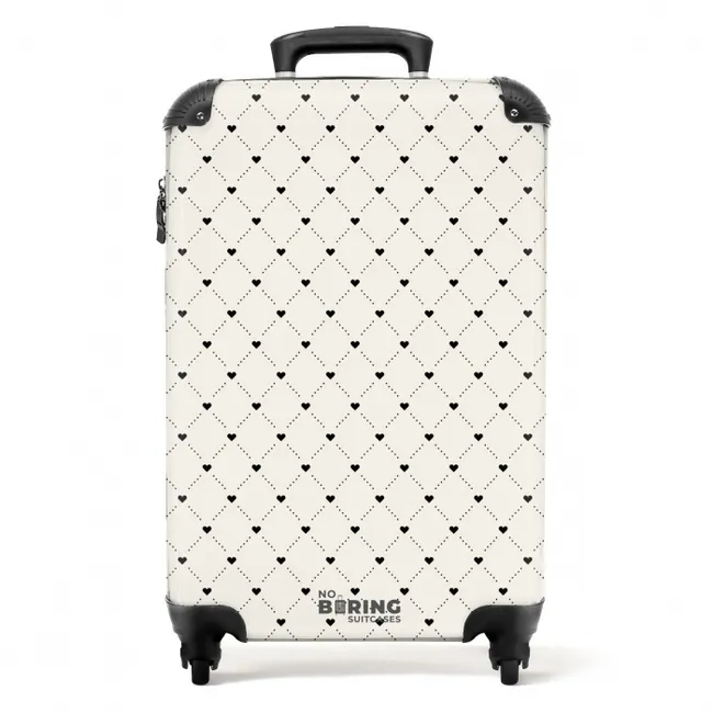 Valentijn hartjes ruit patroon stippen NBS - Handbagage koffer - Kinderen Unisex middel -productfoto_recht