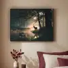 Hert - Bosbeek - Mystiek Textielframe zwart klein -sfeer1