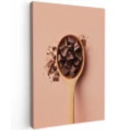 Chocola - Hout - Lepel Tuinposter op houten frame 2 cm dik middel -3d
