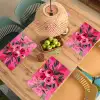 Bloemen - Verf - Roze Placemat vinyl groot -zzsfeer5_Kitchenyeah-website