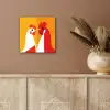 Kippen - Oranje - Vlakken aluminium wit klein -sfeer4