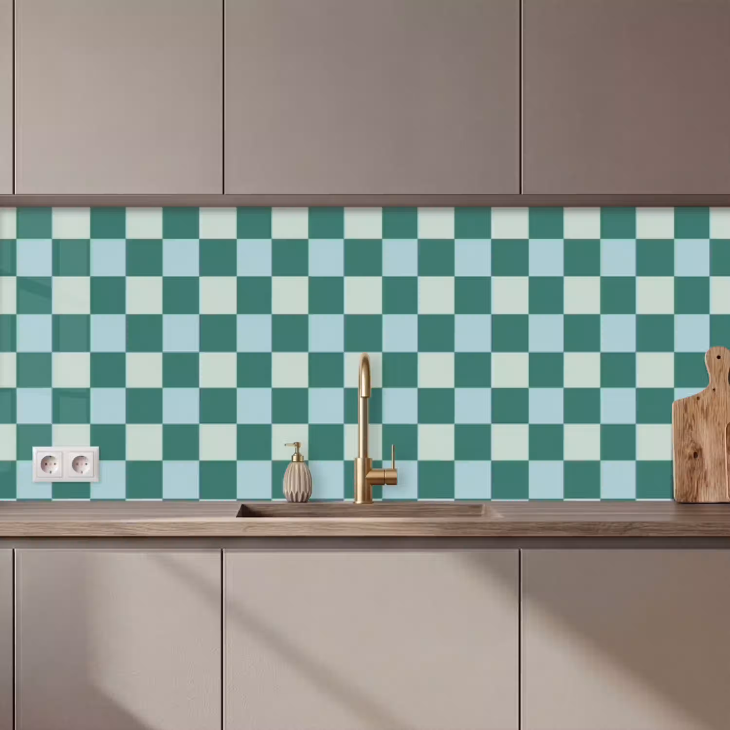 Schaak - Klassiek - Groen keuken achterwand 2 middel 871 zz_3dshopping