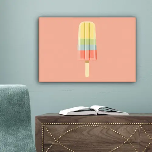 Waterijsje - Pasteltinten - Minimalistisch canvas 2cm klein -sfeer4