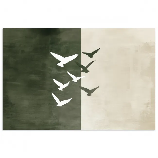 Poster - Japandi - Vogel - Groen
