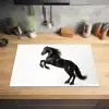 Zwart - Paard - Portret Inductie beschermer vinyl 3mm klein -sfeer5