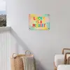 Quote - Lucky - Regenboogkleuren tuinposter los doek klein -sfeer8