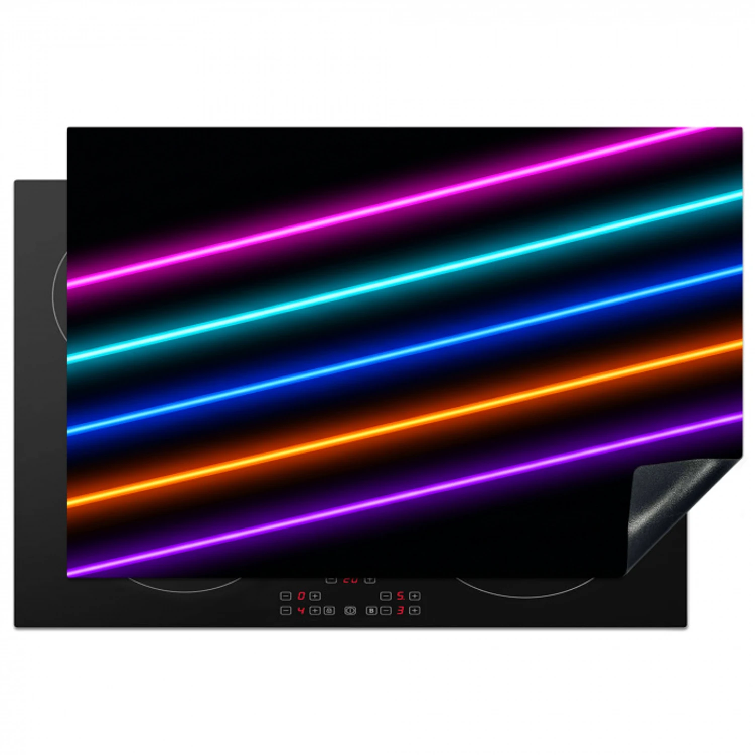 Esthetiek - Retro - Neon Inductie beschermer vinyl 3mm klein -3d