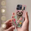 Luiaard - Bloemenprint - Bril - Roze Telefoonhoesje iPhone 17 Pro klein -sfeer3_NL