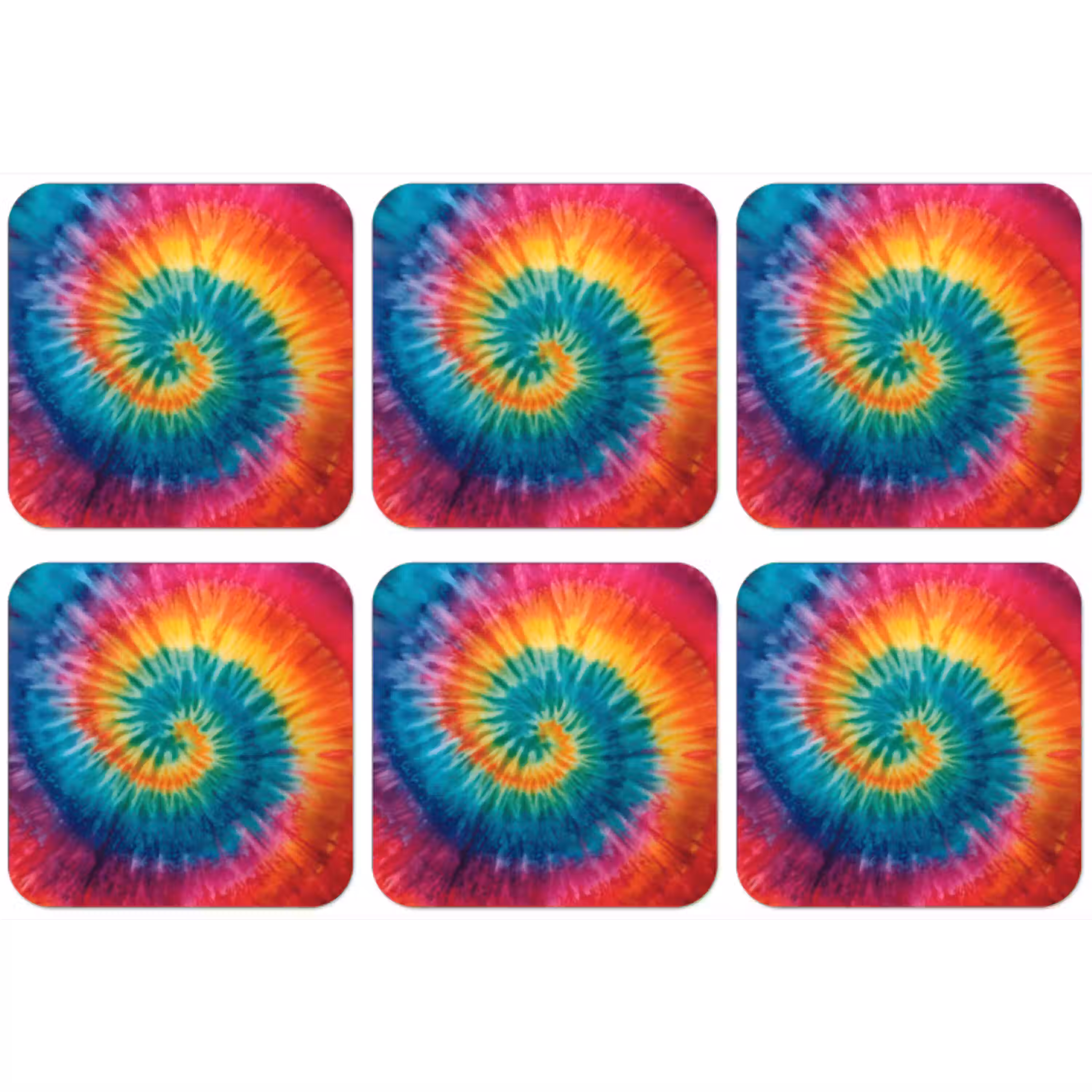 Regenboogkleuren - Tie dye - onderzetter kurk middel -zkaufland3dotto