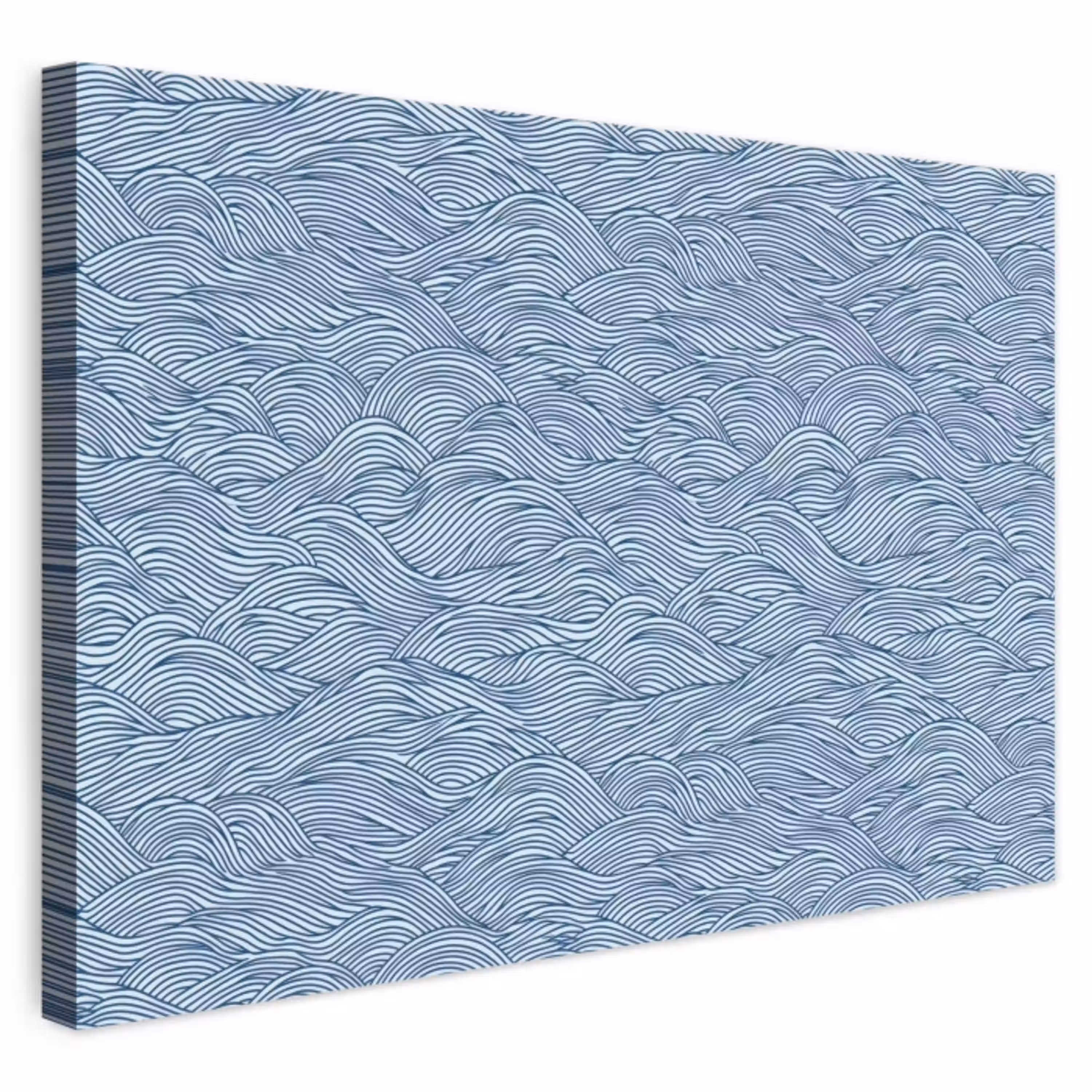 Golven - Ritmisch - Blauw canvas 2cm klein 34 -3d
