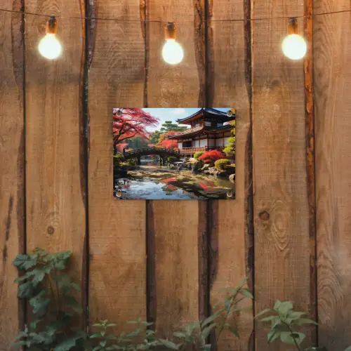 Japanse Tuin in de Herfst tuinposter los doek klein -sfeer1