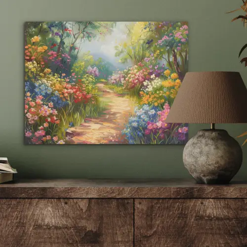 Natuur - Landschap - Bloemen - Kleurrijk PET vilt klein -sfeer2