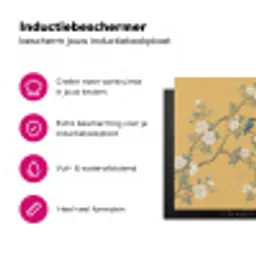 IJsvogels - Bloesem - Geel Inductie beschermer vinyl 3mm klein -wsfeer2_website