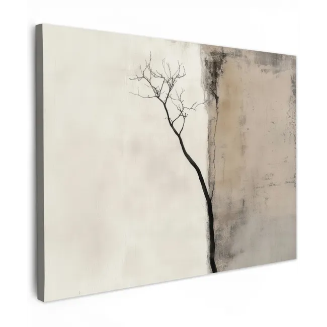 Canvas schilderij - Wabi sabi - Plant - Beige