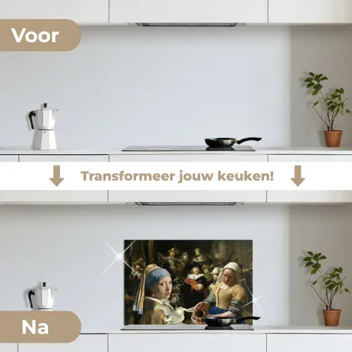 Schilderij - Oude Meesters - Zwaan keuken achterwand spatscherm klein -voor_na_NL