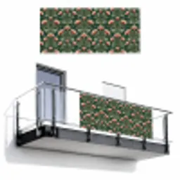 Patroon - Botanisch - Kleurrijk Balkonbeschermer Duitsland klein 596 -3d