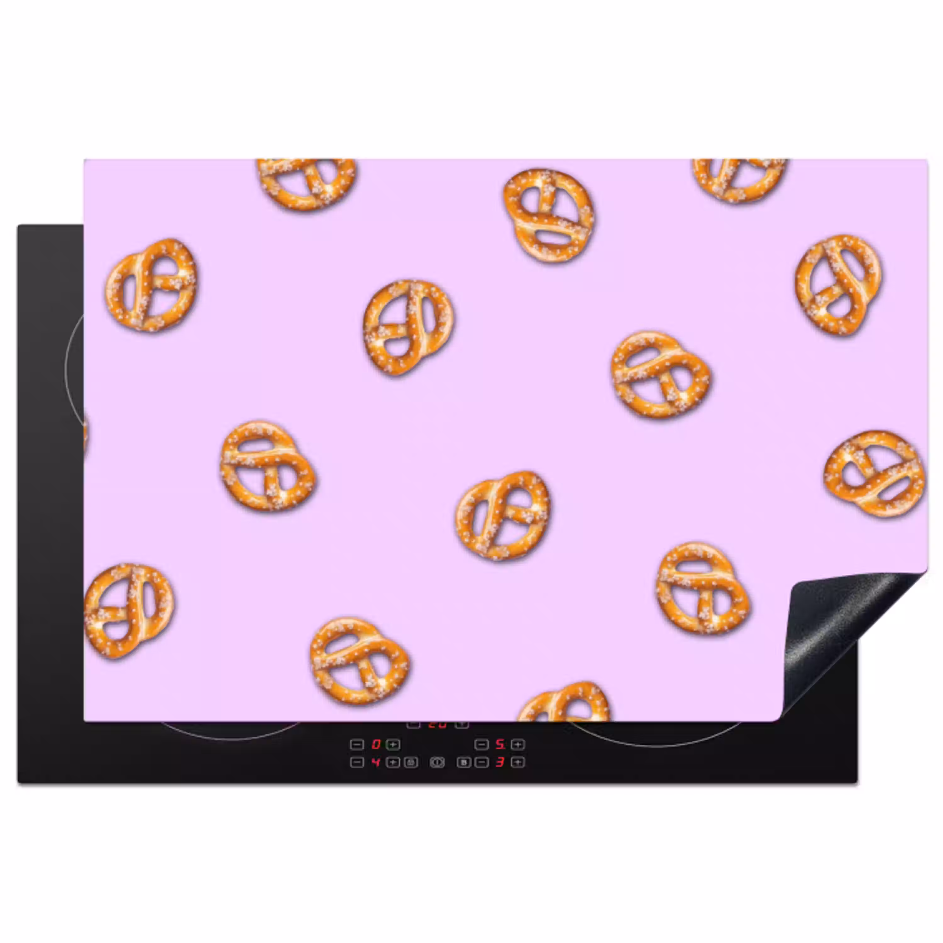 Pretzels - Eten - Paars Inductie beschermer vinyl 3mm klein -3d