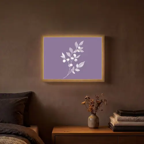 Tak - Sierlijk - Bladeren - Minimalistisch Light Box met batterij (Wandlamp) middel -sfeer4