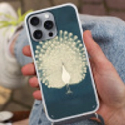 Vogel - Blauw - Vintage Hoesje iPhone 16 Pro Max met koord klein -sfeer3