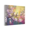 Vogels - Bloemen - Roze PET vilt klein -3d