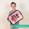 Roze uil met blauwe ogen Kinderkoffer - Zwart klein -sfeer4_NL