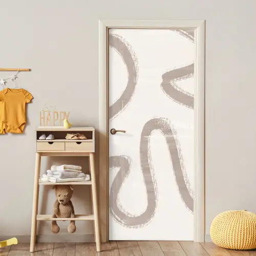 Moderne kunst - Beige - Abstract deurposter klein -sfeer4